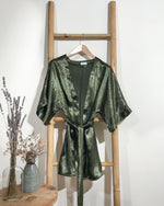 Load image into Gallery viewer, KHAKI Satin Kimono
