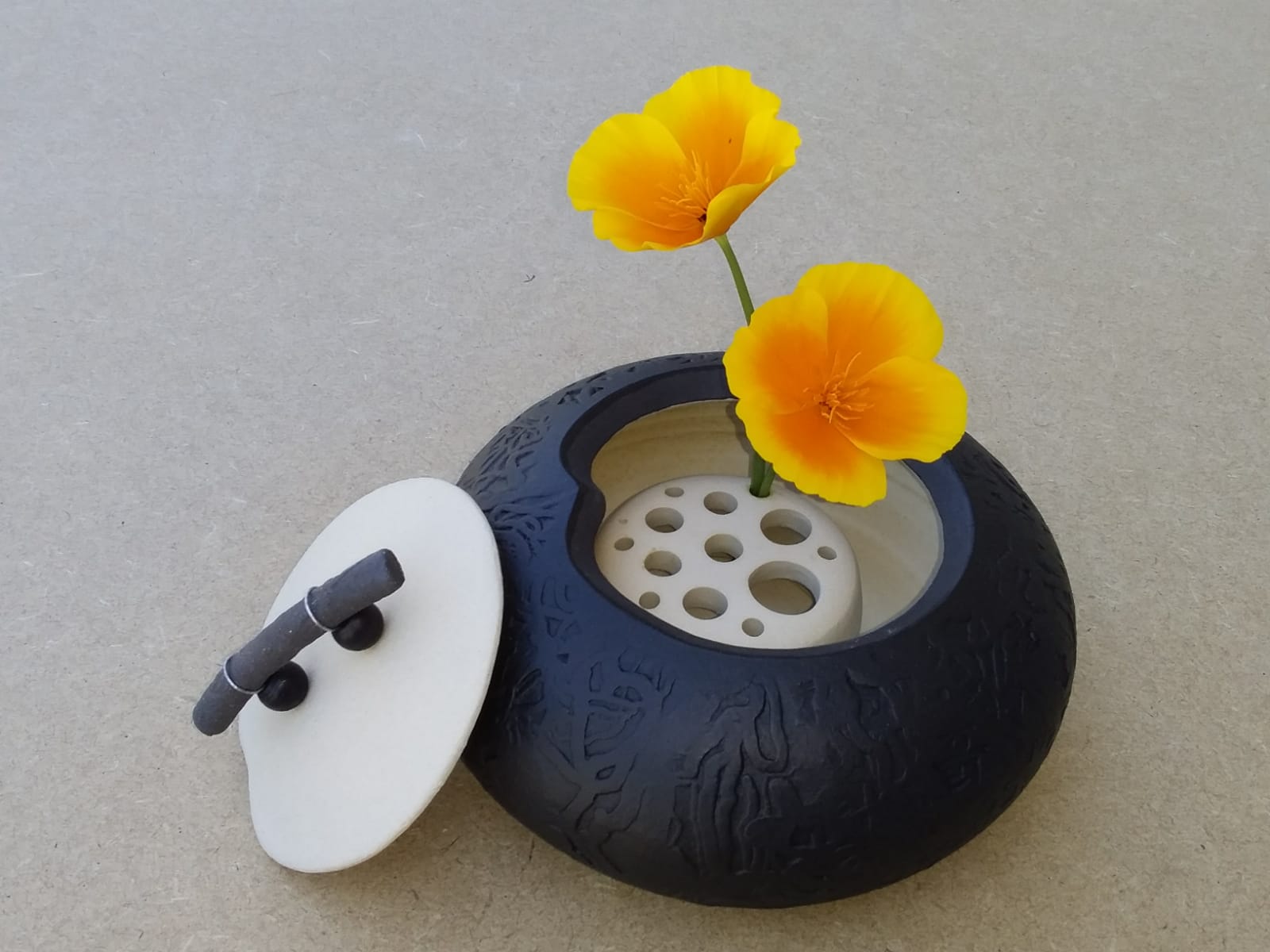 Zen Pottery with Flower Holder