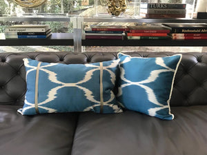 Set of 2 Silk Ikat Cushion Covers