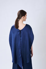 Load image into Gallery viewer, Silk-Blend Jumpsuit with Cape Effect
