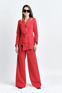 Wide-Leg Pants with Side Panels