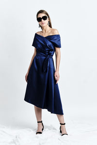 Silk-Blend Midi Dress