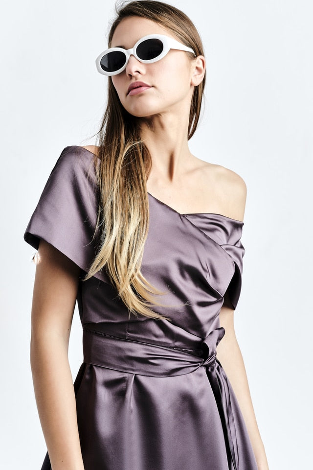 Silk-Blend Midi Dress