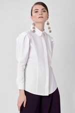 Load image into Gallery viewer, Poplin Shirt with Puffy Sleeves
