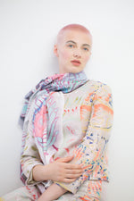 Load image into Gallery viewer, Hand-Painted PHOENIX FLORA Art Scarf

