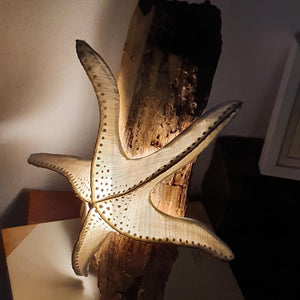 Starfish Lamp with Wooden Support