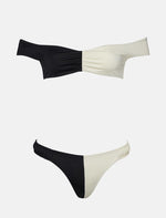Load image into Gallery viewer, Black &amp; White VIOLA Off-Shoulder Bikini
