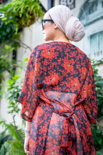 Load image into Gallery viewer, RED FLOWERS Chiffon Kimono

