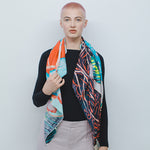 Load image into Gallery viewer, Hand-Painted DAME BOTANIC Art Scarf
