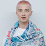 Load image into Gallery viewer, Hand-Painted DRAGON FLORA Art Scarf
