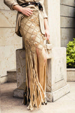 Load image into Gallery viewer, Handmade Silk Macramé CARLA Skirt
