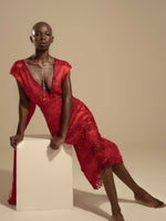 Load image into Gallery viewer, Handmade Silk Macramé PERCY Dress
