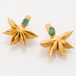 Load image into Gallery viewer, Star Anise Ear Jacket with Raw Emerald

