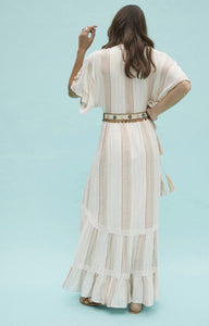 Long Dress with Jacquard Stripes