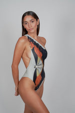 Load image into Gallery viewer, Butterfly STRELITZIA One-Shoulder One-Piece
