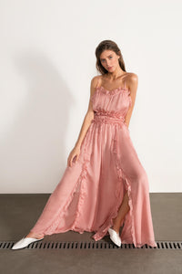 MOONLIGHT IS AN ONLY LIGHT Silk Maxi Dress